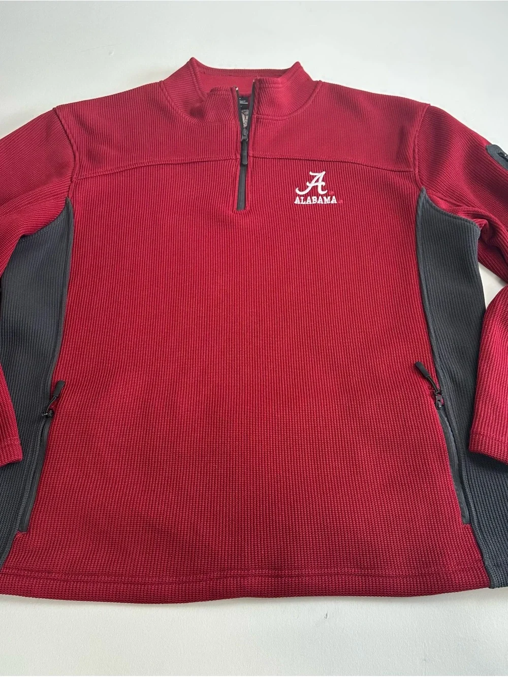 Alabama men’s XXL pull over quarter zip‎ waffle knit jacket w/ logo by colosseum
